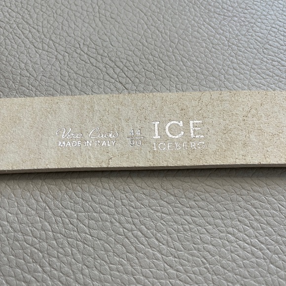 NWT - Ice Iceberg Leather Belt with Crystal Buckle - Made in Italy - Size 90 / M - Picture 5 of 5
